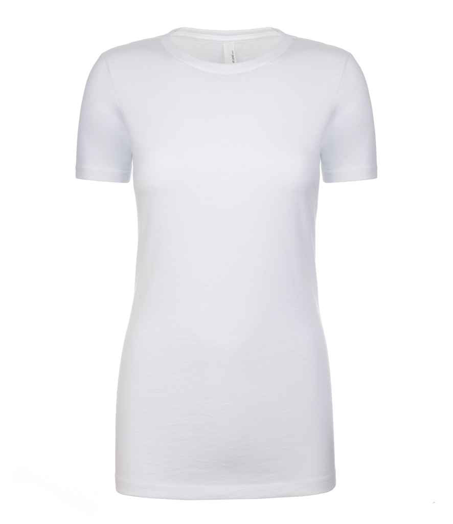 Next Level Apparel Ladies CVC T-Shirt in White by Next Level Apparel — Custom branded clothing by Print Press, featuring premium embroidery produced in our specialist print lab in the UK.