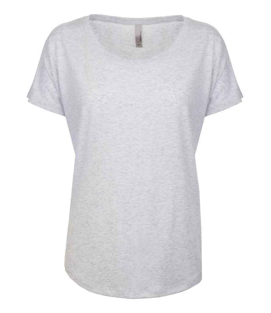 Next Level Apparel Ladies Tri-Blend Dolman T-Shirt in Heather White by Next Level Apparel — Custom branded clothing by Print Press, featuring premium embroidery produced in our specialist print lab in the UK.
