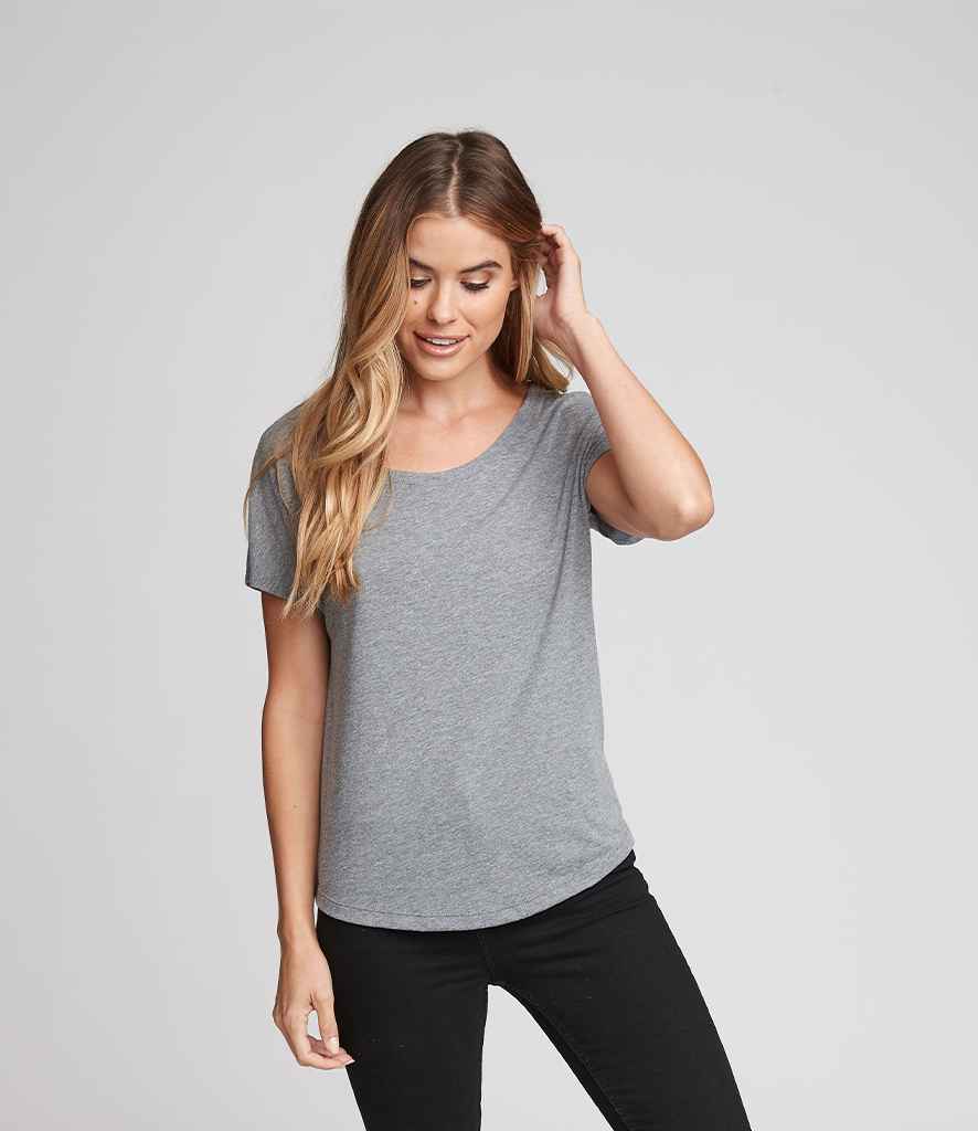 Next Level Apparel Ladies Tri-Blend Dolman T-Shirt in Premium Heather by Next Level Apparel — Custom branded clothing by Print Press, featuring premium embroidery produced in our specialist print lab in the UK.