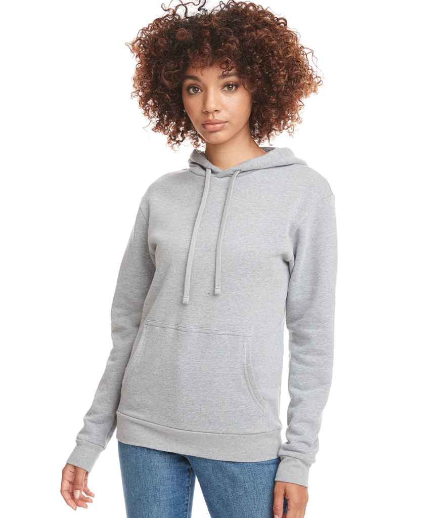 Next Level Apparel Unisex CVC Standard Pullover Hoodie in Heather Grey by Next Level Apparel — Custom branded clothing by Print Press, featuring premium embroidery produced in our specialist print lab in the UK.