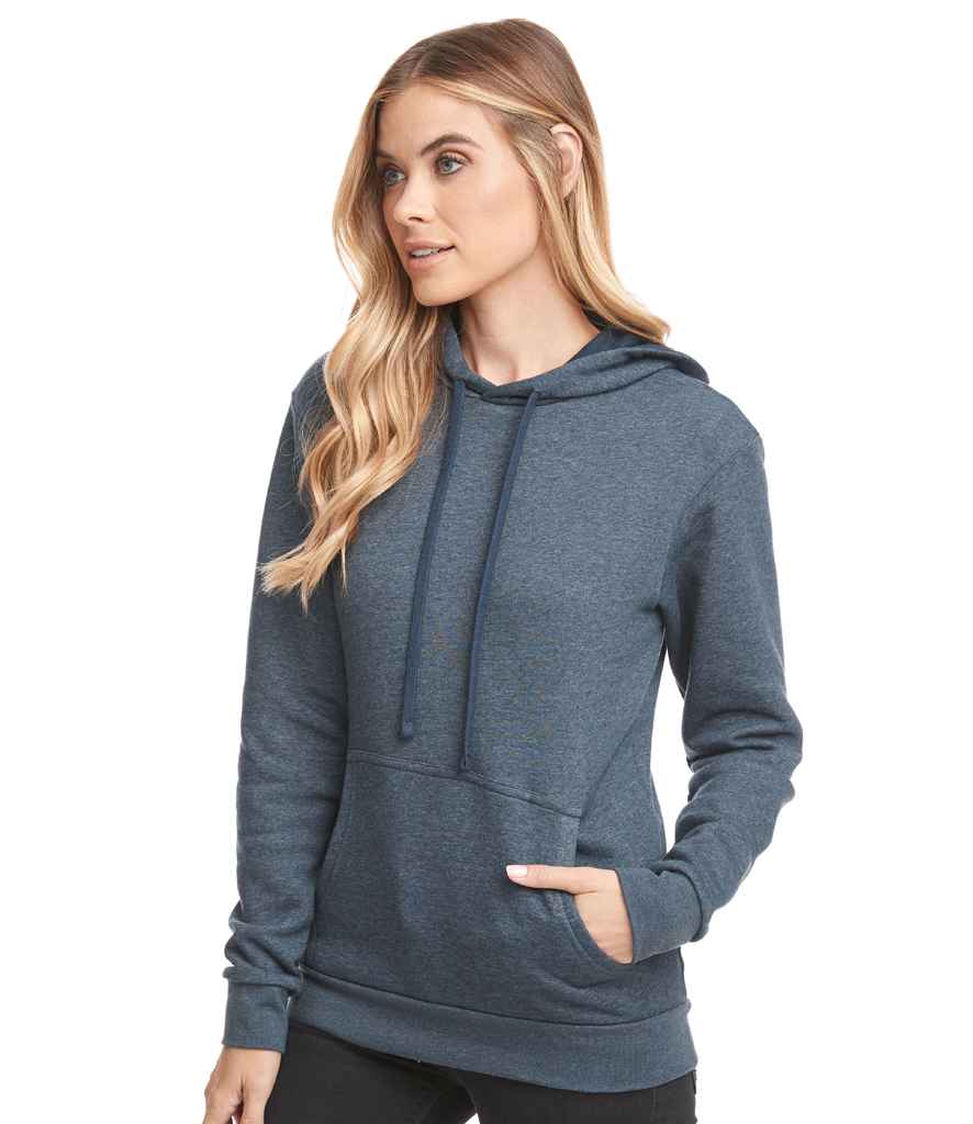 Next Level Apparel Unisex CVC Standard Pullover Hoodie in Heather Midnight Navy by Next Level Apparel — Custom branded clothing by Print Press, featuring premium embroidery produced in our specialist print lab in the UK.