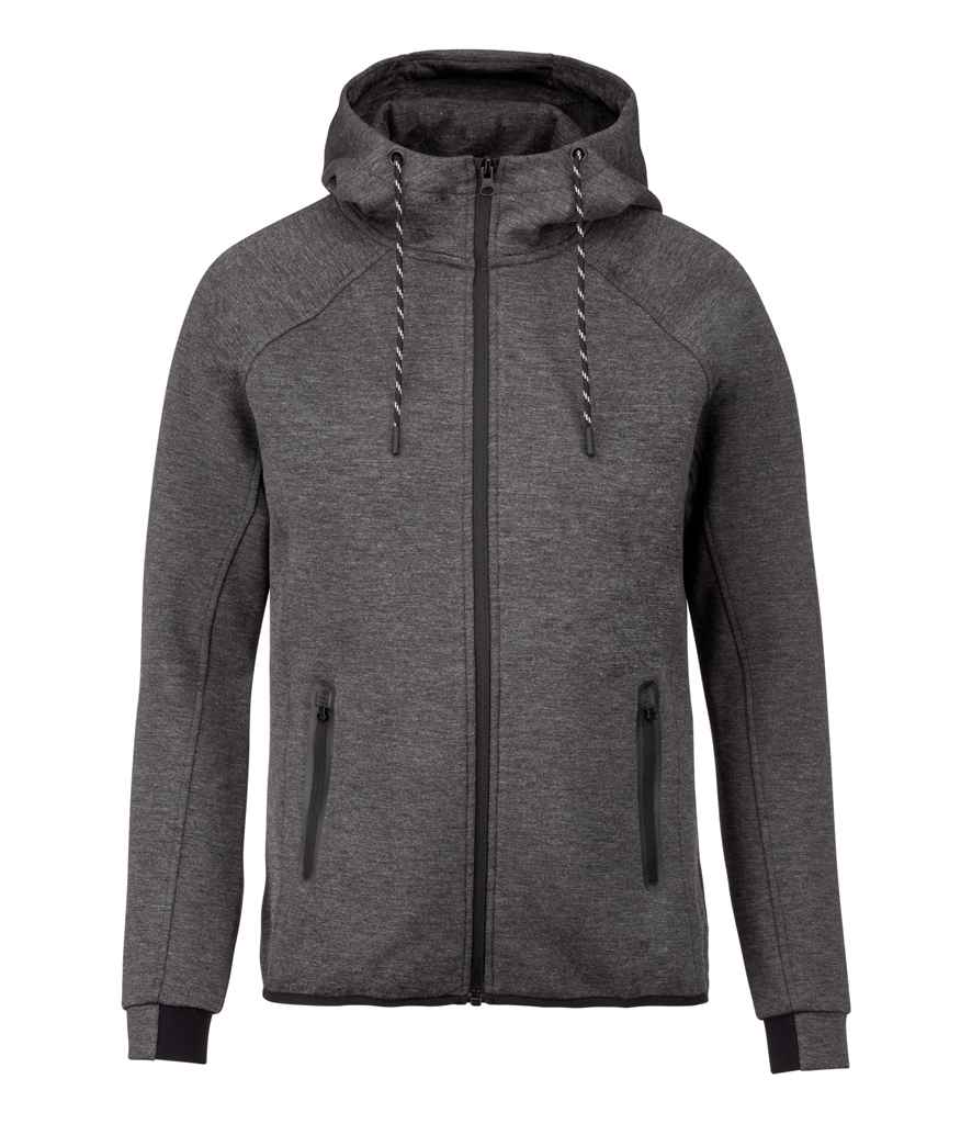 Proact Performance Hooded Jacket in Deep Grey Heather by Proact — Custom branded clothing by Print Press, featuring premium embroidery produced in our specialist print lab in the UK.
