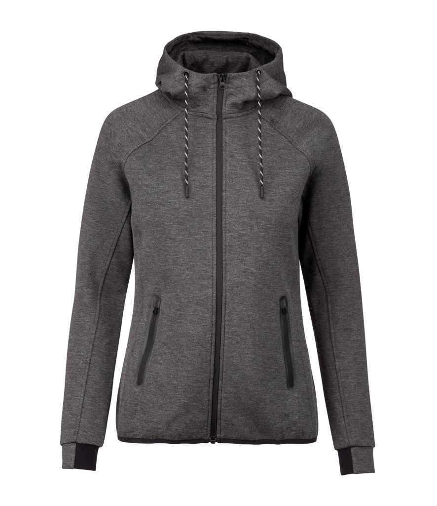 Proact Ladies Performance Hooded Jacket in Deep Grey Heather by Proact — Custom branded clothing by Print Press, featuring premium embroidery produced in our specialist print lab in the UK.