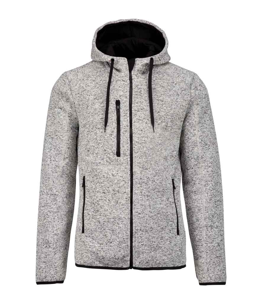Proact Heather Hooded Jacket in Light Grey Melange by Proact — Custom branded clothing by Print Press, featuring premium embroidery produced in our specialist print lab in the UK.