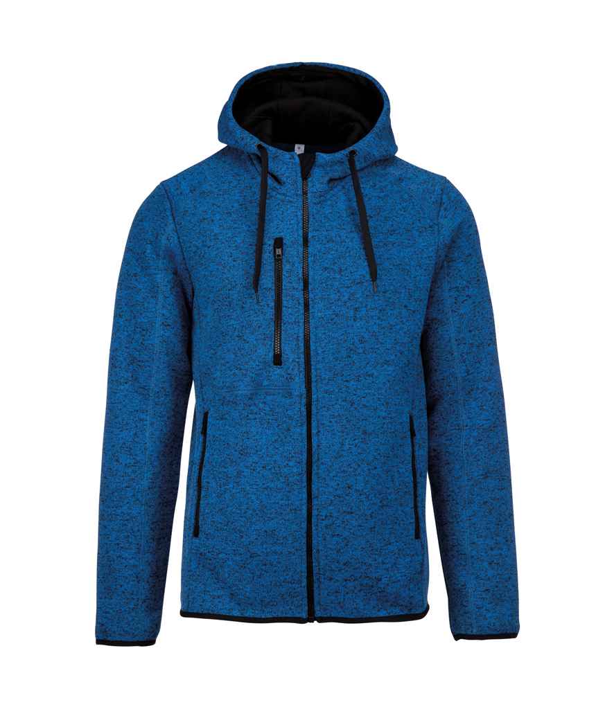 Proact Heather Hooded Jacket in Light Royal Blue Melange by Proact — Custom branded clothing by Print Press, featuring premium embroidery produced in our specialist print lab in the UK.