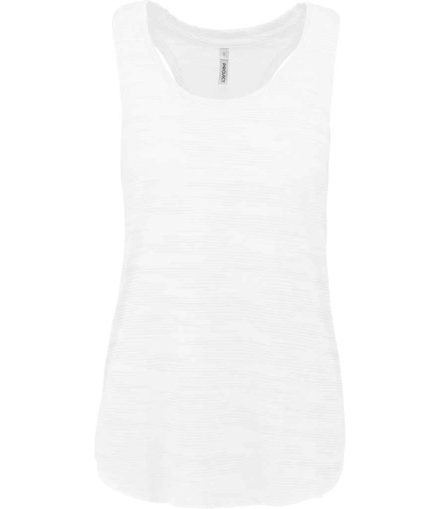 Proact Ladies Sports Slub Tank Top in White by Proact — Custom branded clothing by Print Press, featuring premium embroidery produced in our specialist print lab in the UK.