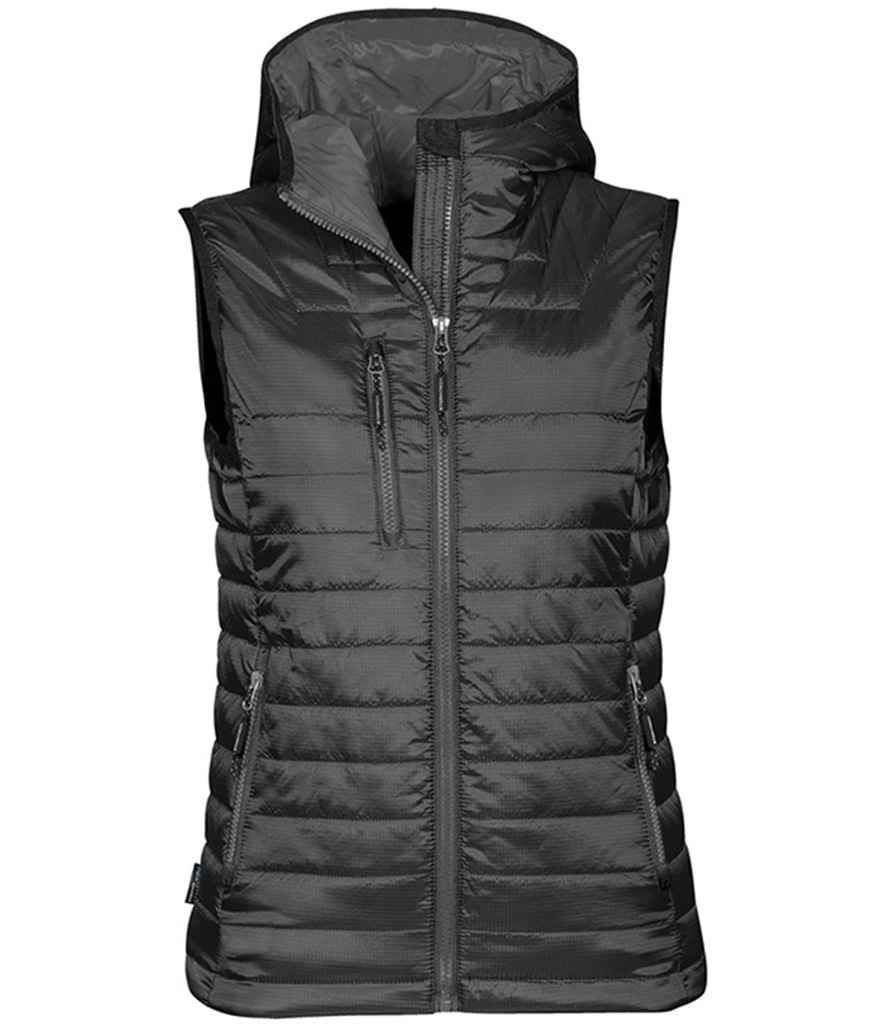 Stormtech Ladies Gravity Bodywarmer in Black Charcoal by Stormtech — Custom branded clothing by Print Press, featuring premium embroidery produced in our specialist print lab in the UK.