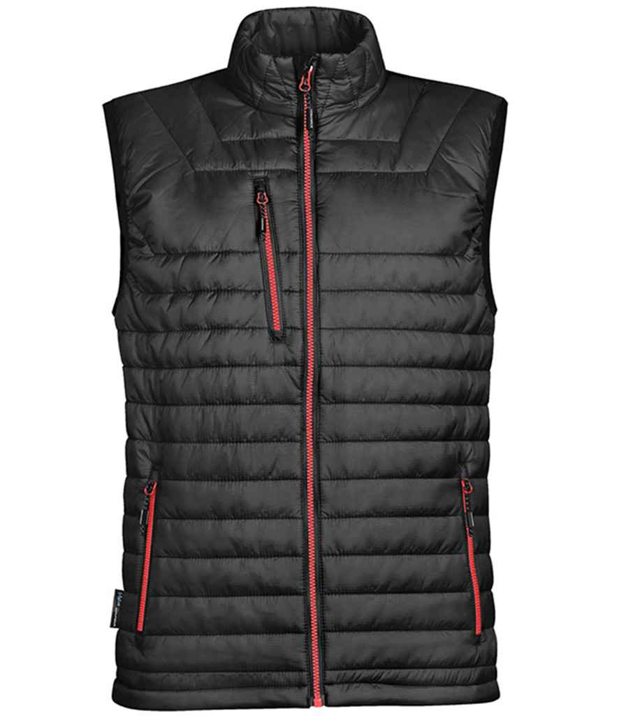 Stormtech Gravity Thermal Bodywarmer in Black True Red by Stormtech — Custom branded clothing by Print Press, featuring premium embroidery produced in our specialist print lab in the UK.