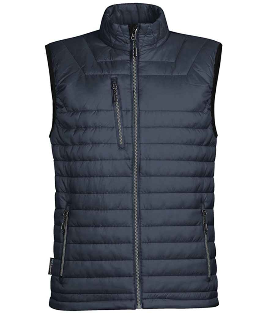 Stormtech Gravity Thermal Bodywarmer in Navy Charcoal by Stormtech — Custom branded clothing by Print Press, featuring premium embroidery produced in our specialist print lab in the UK.