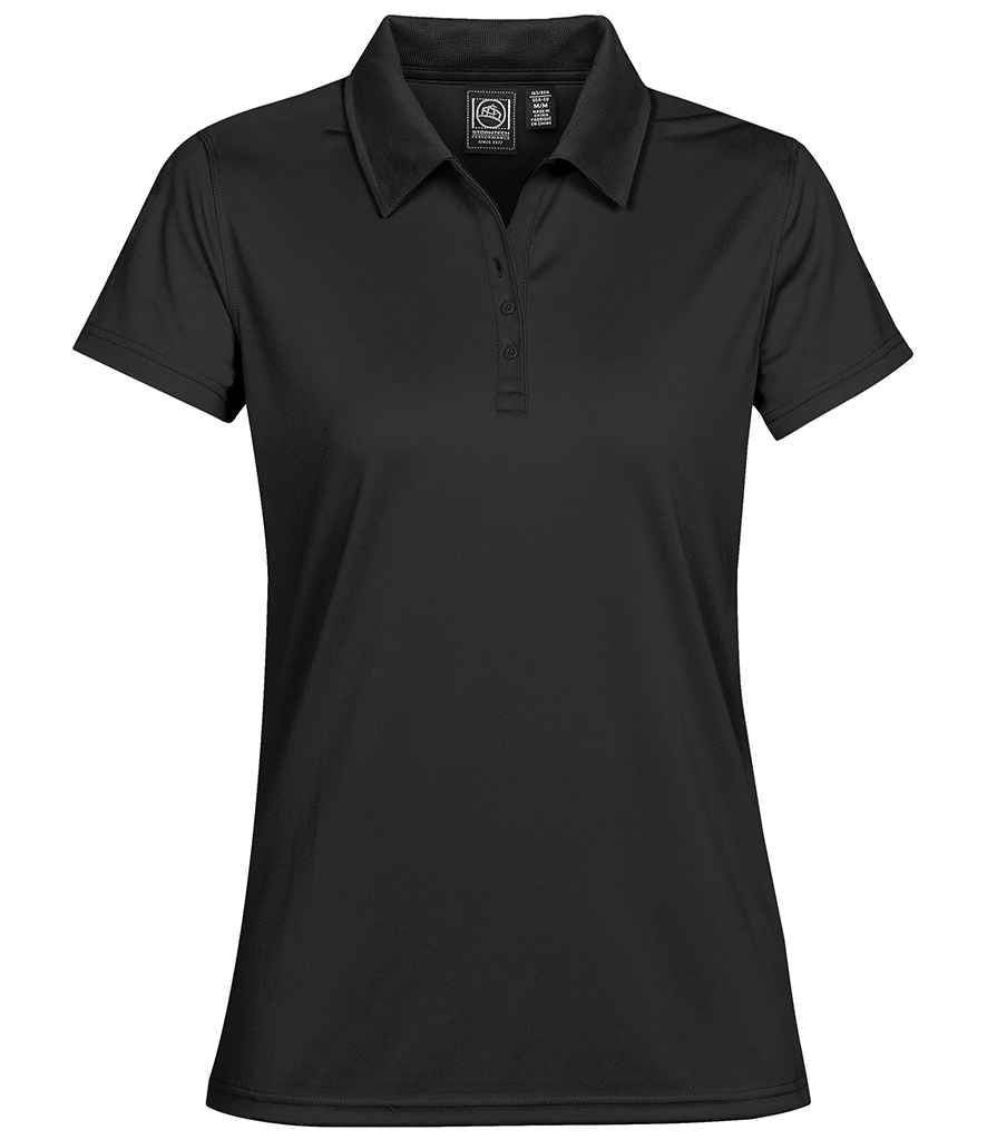 Stormtech Ladies Eclipse H2X-DRY® Piqué Polo Shirt in Black by Stormtech — Custom branded clothing by Print Press, featuring premium embroidery produced in our specialist print lab in the UK.