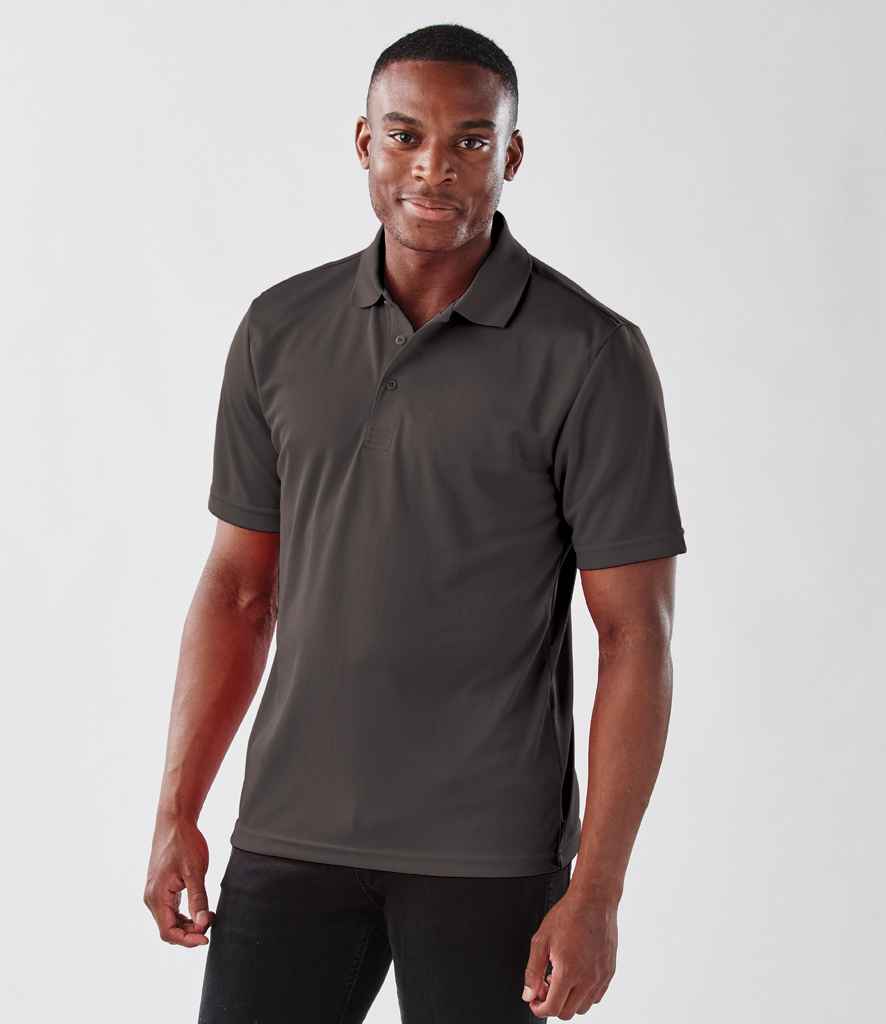 Stormtech Eclipse H2X-DRY® Piqué Polo Shirt in Carbon by Stormtech — Custom branded clothing by Print Press, featuring premium embroidery produced in our specialist print lab in the UK.