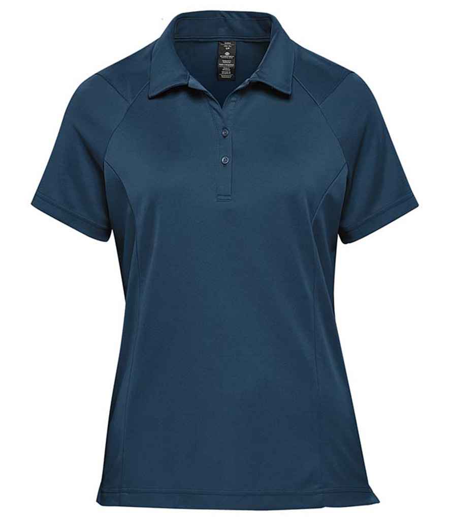 Stormtech Ladies Milano Sports Polo Shirt in Navy by Stormtech — Custom branded clothing by Print Press, featuring premium embroidery produced in our specialist print lab in the UK.