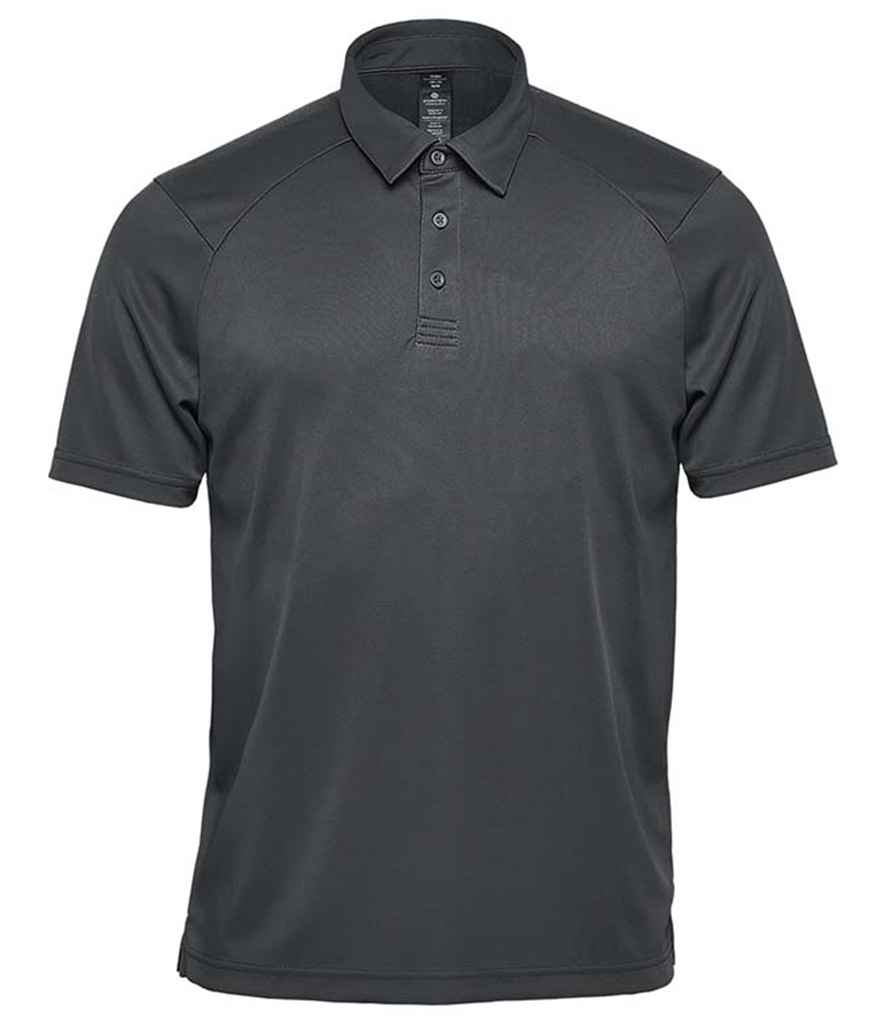 Stormtech Milano Sports Polo Shirt in Dolphin by Stormtech — Custom branded clothing by Print Press, featuring premium embroidery produced in our specialist print lab in the UK.