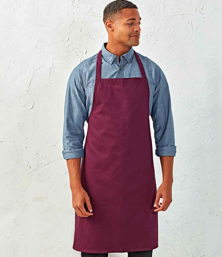 Premier Cotton Apron in ONE Aubergine by Premier — Custom branded clothing by Print Press, featuring premium embroidery produced in our specialist print lab in the UK.