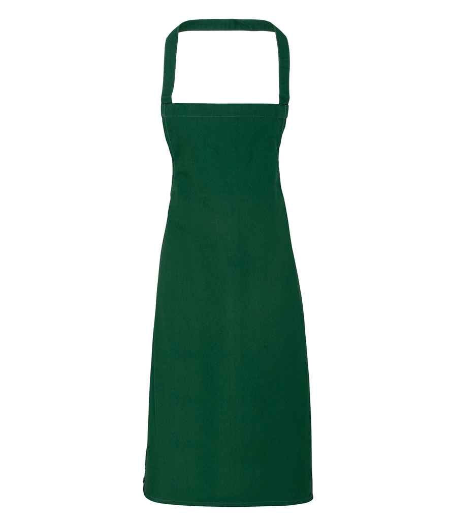 Premier Cotton Apron in ONE Bottle Green by Premier — Custom branded clothing by Print Press, featuring premium embroidery produced in our specialist print lab in the UK.