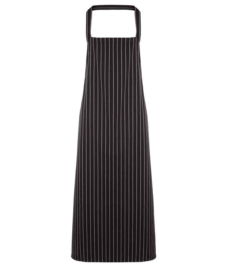 Premier Stripe Apron in ONE Black Grey by Premier — Custom branded clothing by Print Press, featuring premium embroidery produced in our specialist print lab in the UK.