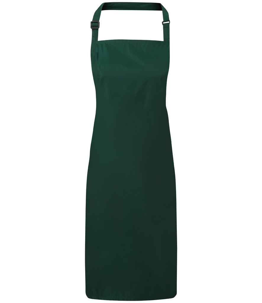 Premier Waterproof Bib Apron in ONE Bottle Green by Premier — Custom branded clothing by Print Press, featuring premium embroidery produced in our specialist print lab in the UK.