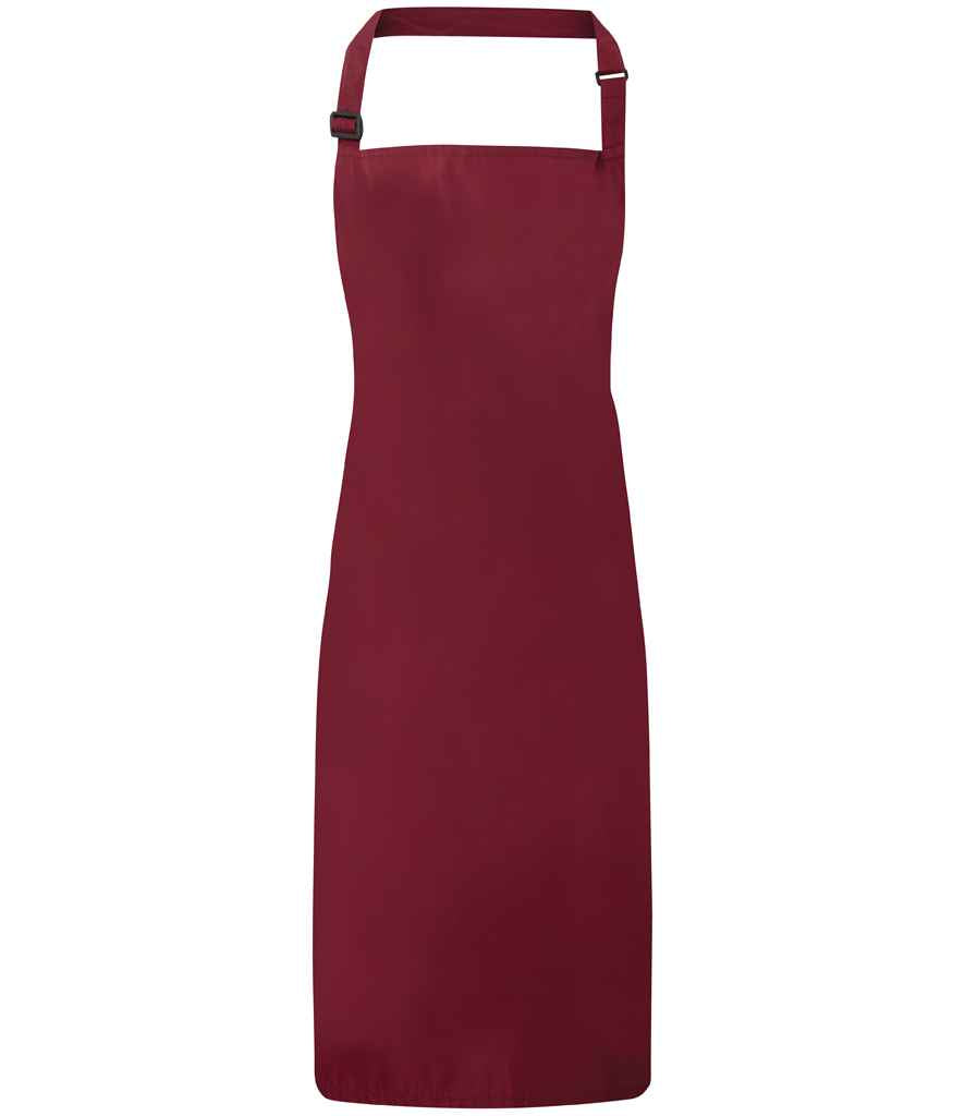 Premier Waterproof Bib Apron in ONE Burgundy by Premier — Custom branded clothing by Print Press, featuring premium embroidery produced in our specialist print lab in the UK.
