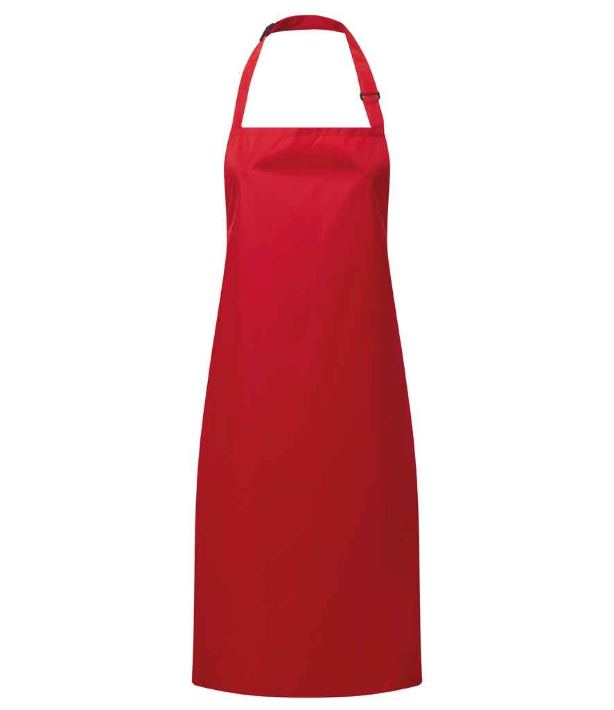 Premier Waterproof Bib Apron in ONE Red by Premier — Custom branded clothing by Print Press, featuring premium embroidery produced in our specialist print lab in the UK.