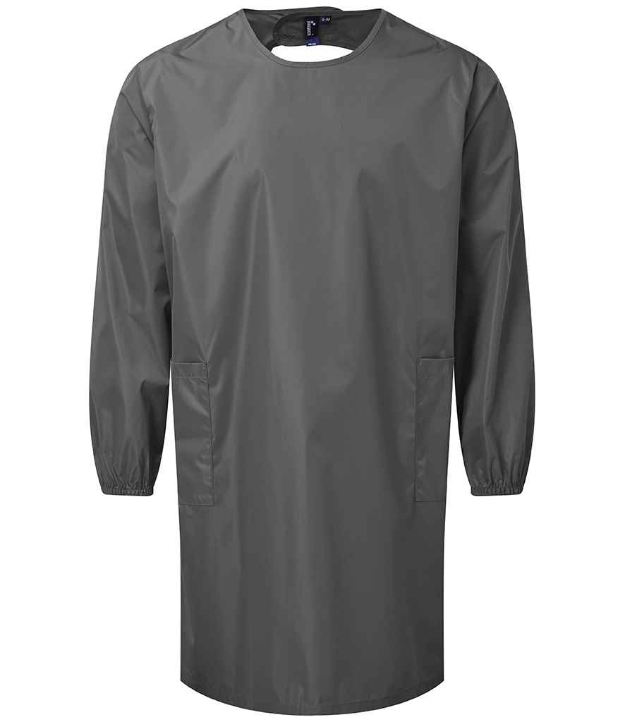 Premier All Purpose Waterproof Gown in Dark Grey by Premier — Custom branded clothing by Print Press, featuring premium embroidery produced in our specialist print lab in the UK.