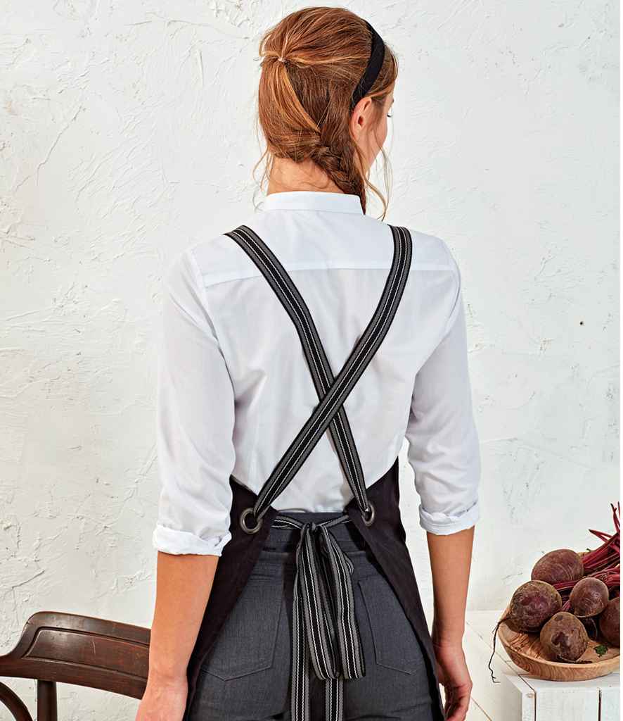 Premier Interchangeable Cross Back Apron Straps in ONE Black Stripe by Premier — Custom branded clothing by Print Press, featuring premium embroidery produced in our specialist print lab in the UK.