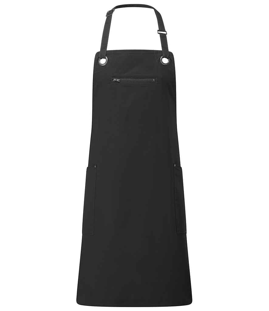 Premier Barley Sustainable Bib Apron in ONE Black Charcoal by Premier — Custom branded clothing by Print Press, featuring premium embroidery produced in our specialist print lab in the UK.