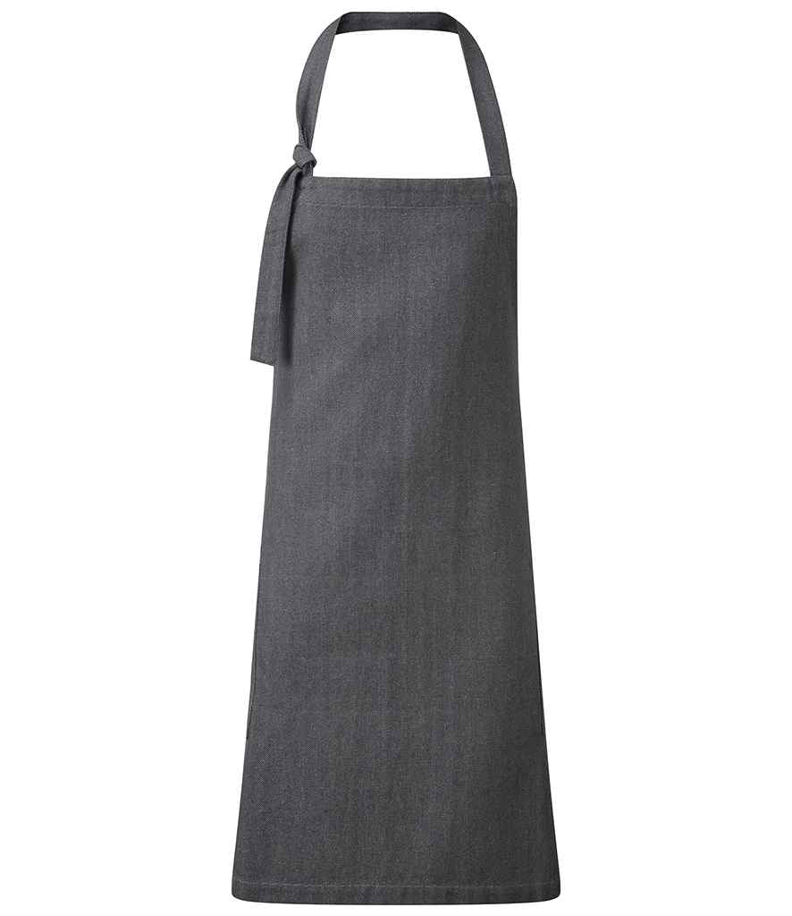 Premier Regenerate Sustainable Bib Apron in ONE Grey Denim by Premier — Custom branded clothing by Print Press, featuring premium embroidery produced in our specialist print lab in the UK.