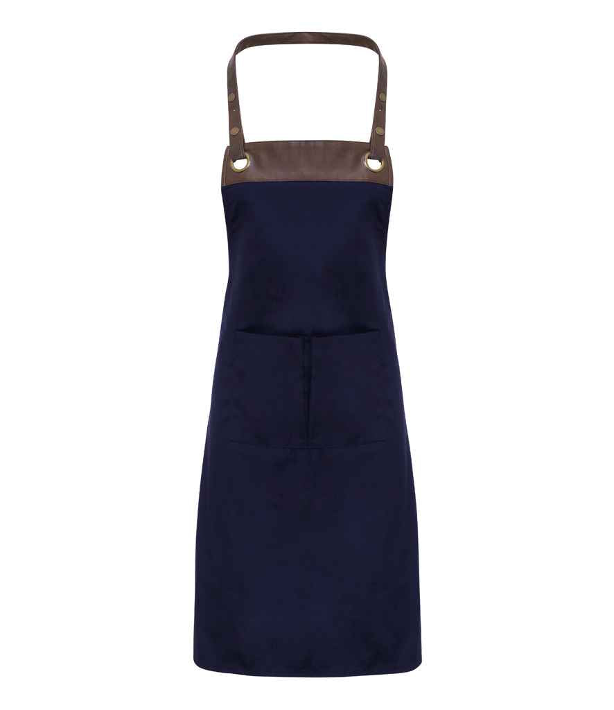 Premier Espresso Bib Apron in ONE Navy Brown by Premier — Custom branded clothing by Print Press, featuring premium embroidery produced in our specialist print lab in the UK.