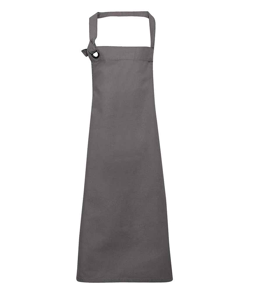 Premier Calibre Bib Apron in ONE Dark Grey by Premier — Custom branded clothing by Print Press, featuring premium embroidery produced in our specialist print lab in the UK.