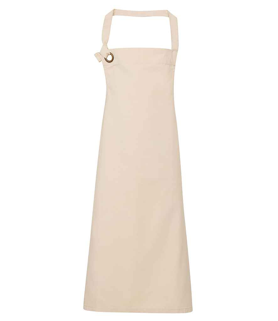 Premier Calibre Bib Apron in ONE Natural by Premier — Custom branded clothing by Print Press, featuring premium embroidery produced in our specialist print lab in the UK.