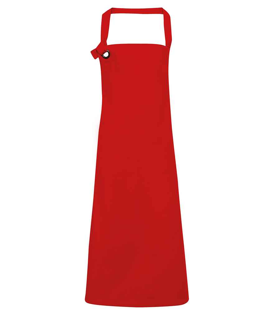 Premier Calibre Bib Apron in ONE Red by Premier — Custom branded clothing by Print Press, featuring premium embroidery produced in our specialist print lab in the UK.
