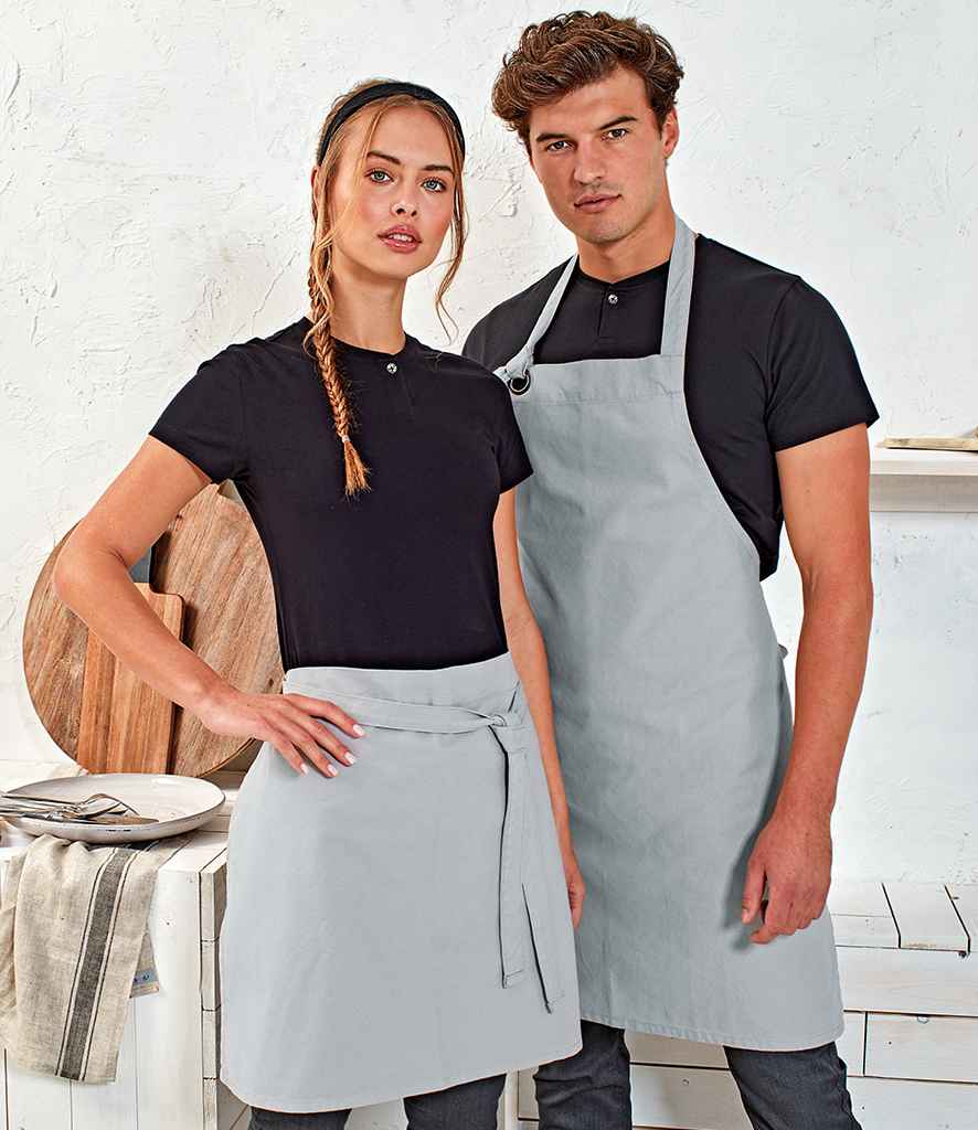 Premier Calibre Bib Apron in ONE Silver by Premier — Custom branded clothing by Print Press, featuring premium embroidery produced in our specialist print lab in the UK.