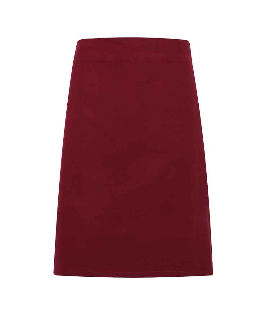 Premier Calibre Waist Apron in ONE Burgundy by Premier — Custom branded clothing by Print Press, featuring premium embroidery produced in our specialist print lab in the UK.