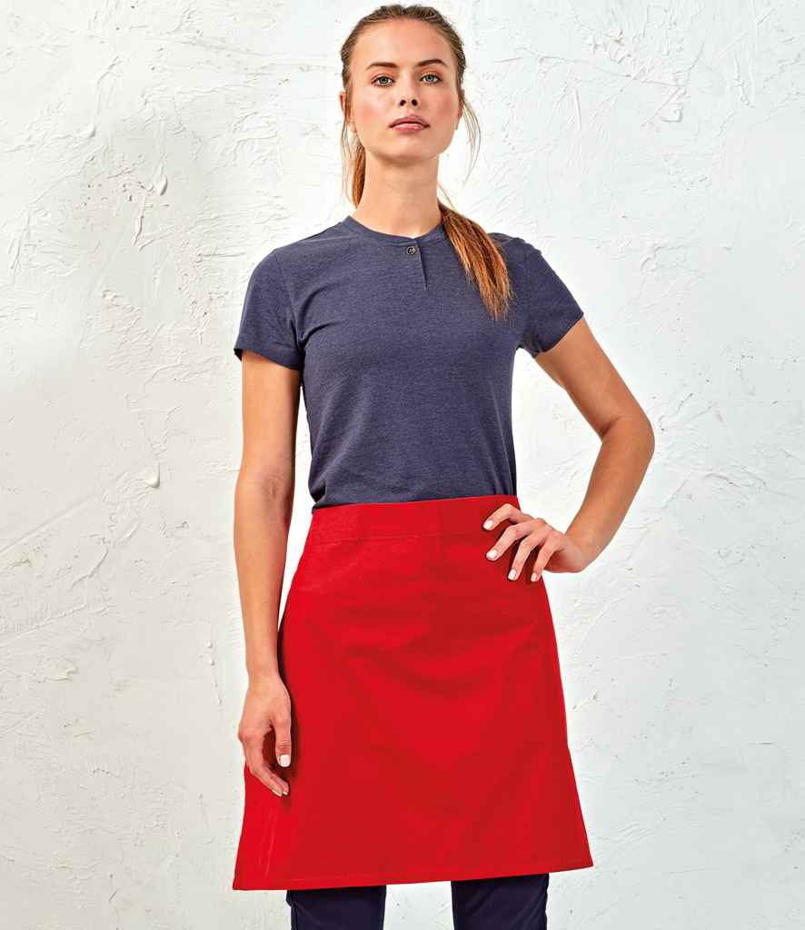 Premier Calibre Waist Apron in ONE Red by Premier — Custom branded clothing by Print Press, featuring premium embroidery produced in our specialist print lab in the UK.