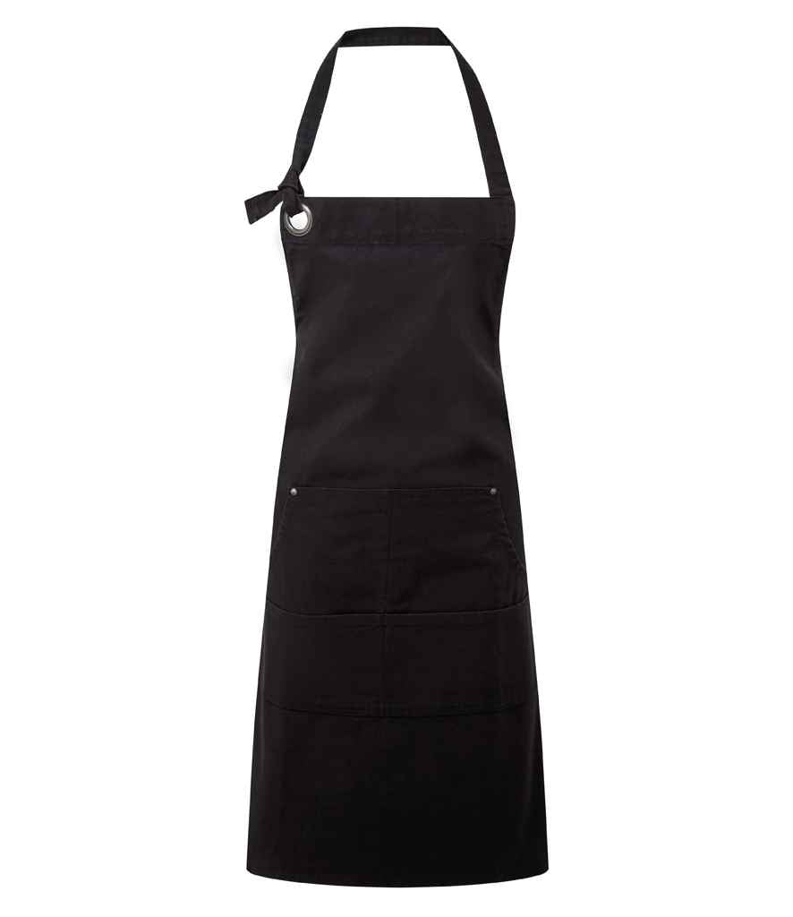 Premier Calibre Heavy Canvas Pocket Apron in ONE Black by Premier — Custom branded clothing by Print Press, featuring premium embroidery produced in our specialist print lab in the UK.