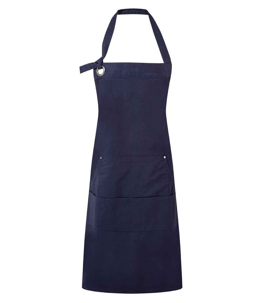 Premier Calibre Heavy Canvas Pocket Apron in ONE Navy by Premier — Custom branded clothing by Print Press, featuring premium embroidery produced in our specialist print lab in the UK.