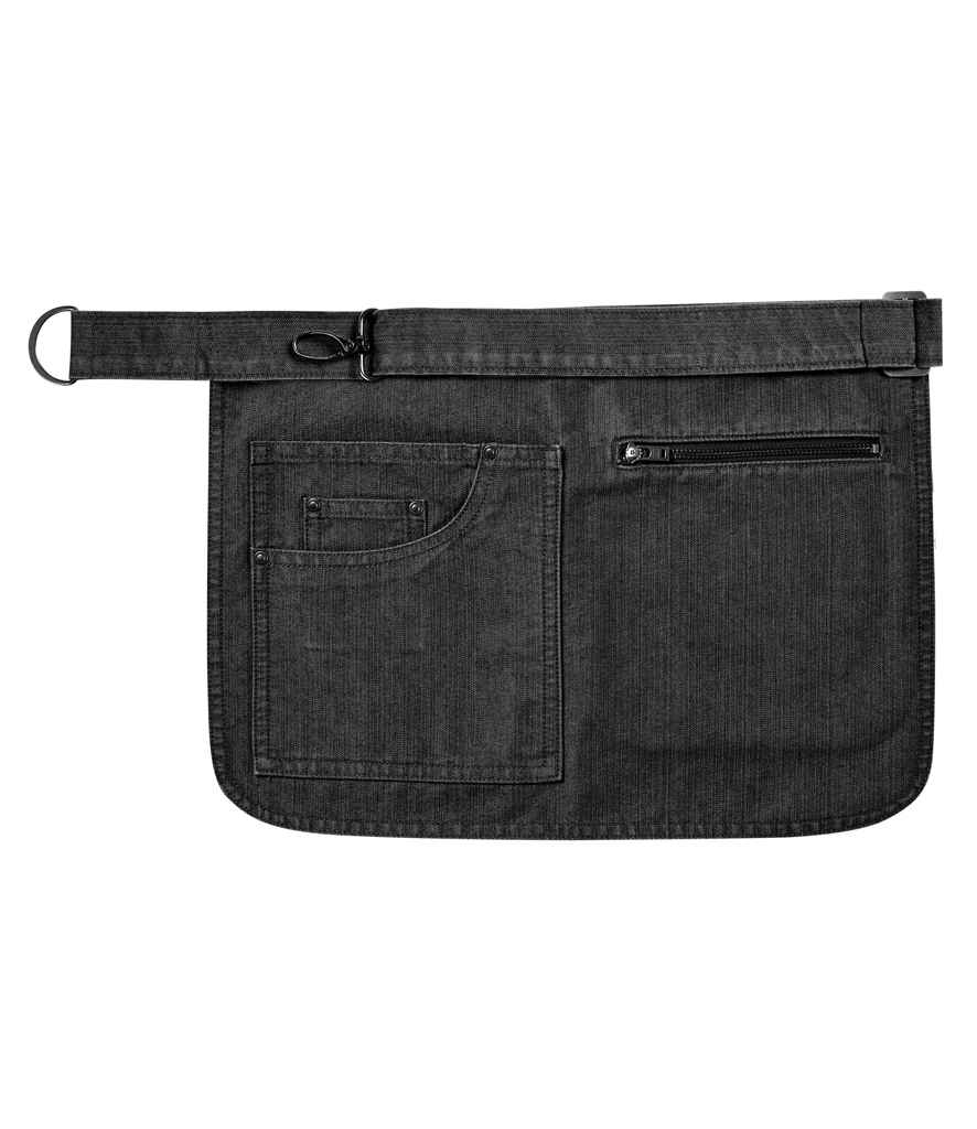 Premier Metro Utility Hip Apron in ONE Black Denim by Premier — Custom branded clothing by Print Press, featuring premium embroidery produced in our specialist print lab in the UK.