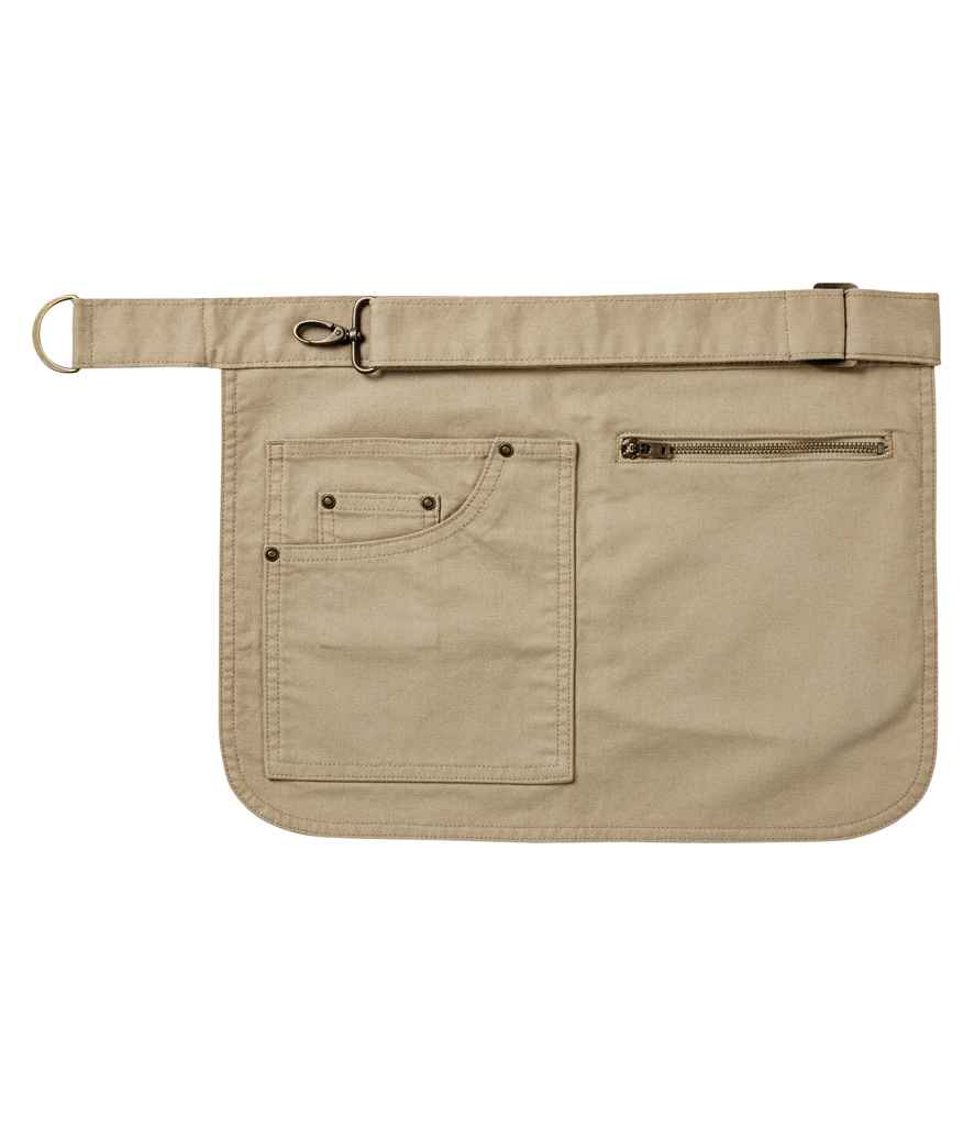 Premier Metro Utility Hip Apron in ONE Khaki by Premier — Custom branded clothing by Print Press, featuring premium embroidery produced in our specialist print lab in the UK.