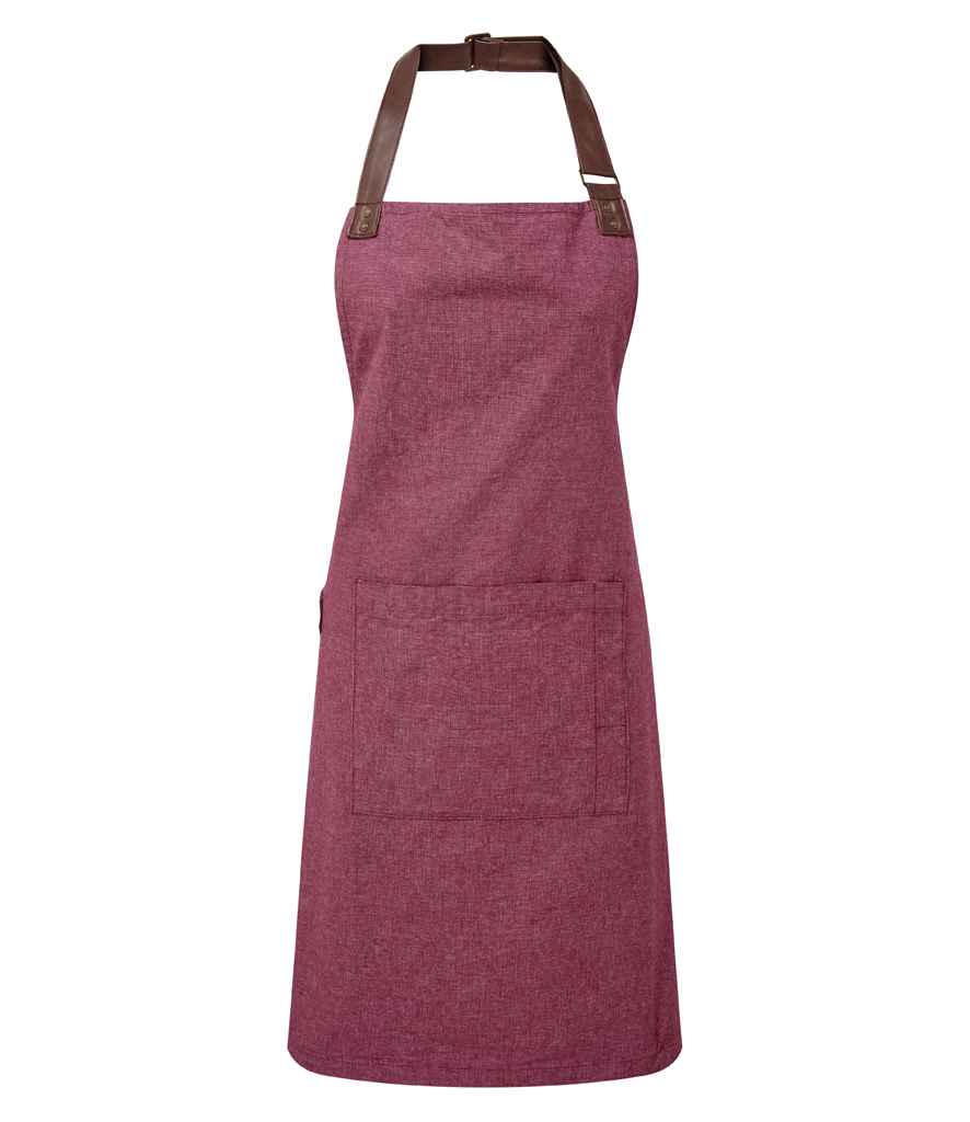 Premier Annex Oxford Bib Apron in ONE Burgundy by Premier — Custom branded clothing by Print Press, featuring premium embroidery produced in our specialist print lab in the UK.