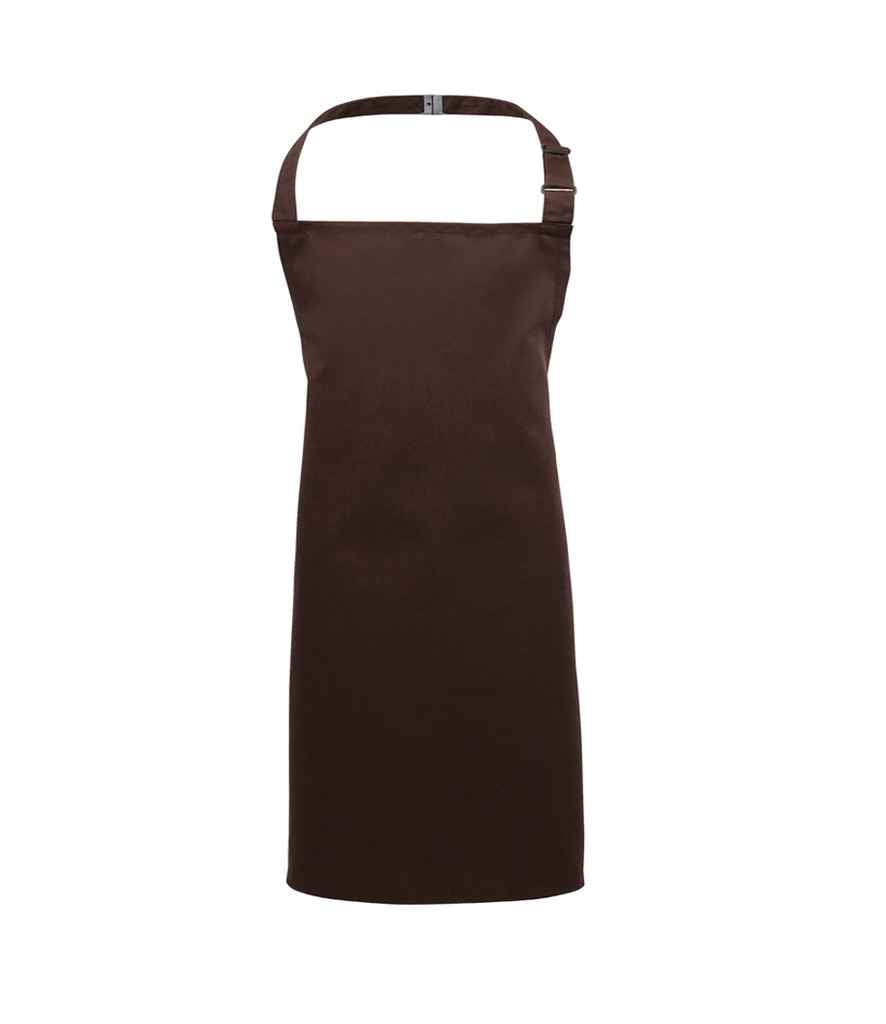 Premier Kids Bib Apron in Brown by Premier — Custom branded clothing by Print Press, featuring premium embroidery produced in our specialist print lab in the UK.