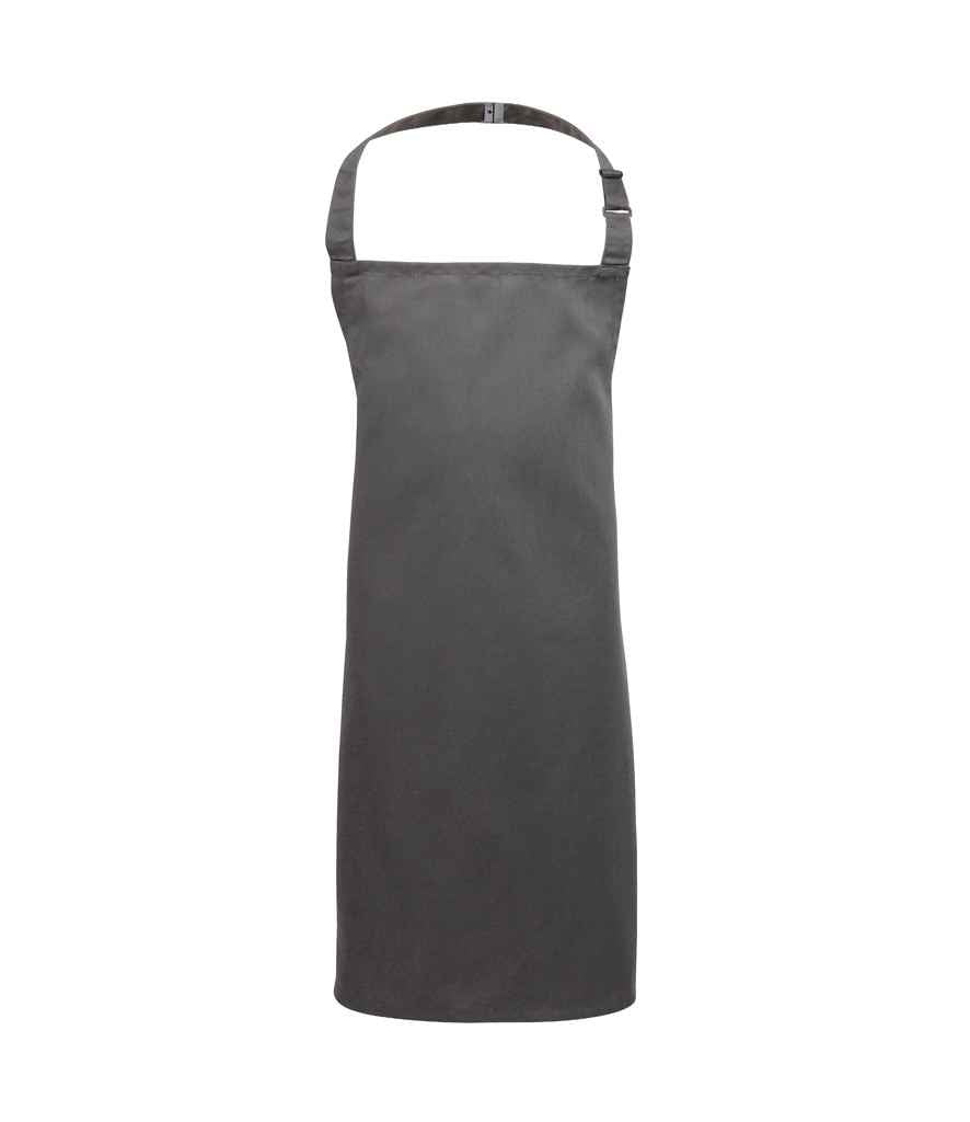Premier Kids Bib Apron in Dark Grey by Premier — Custom branded clothing by Print Press, featuring premium embroidery produced in our specialist print lab in the UK.
