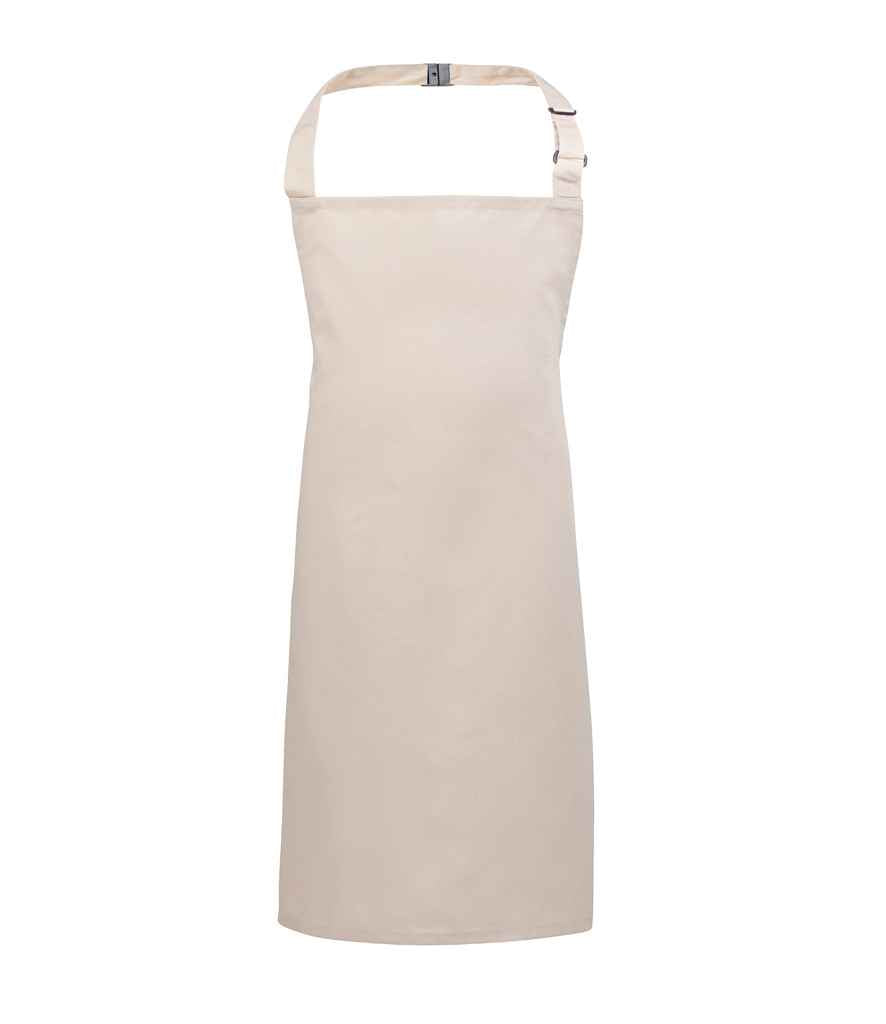 Premier Kids Bib Apron in Natural by Premier — Custom branded clothing by Print Press, featuring premium embroidery produced in our specialist print lab in the UK.