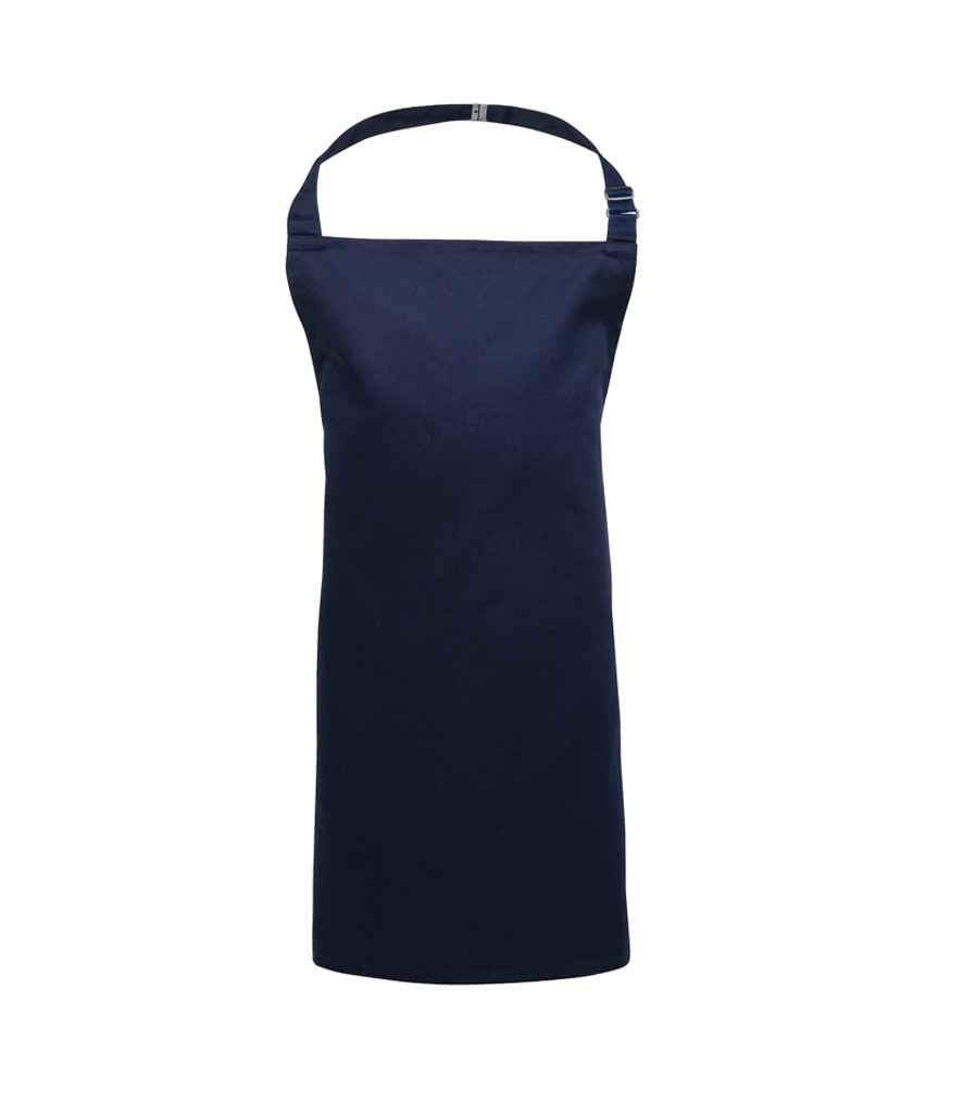 Premier Kids Bib Apron in Navy by Premier — Custom branded clothing by Print Press, featuring premium embroidery produced in our specialist print lab in the UK.