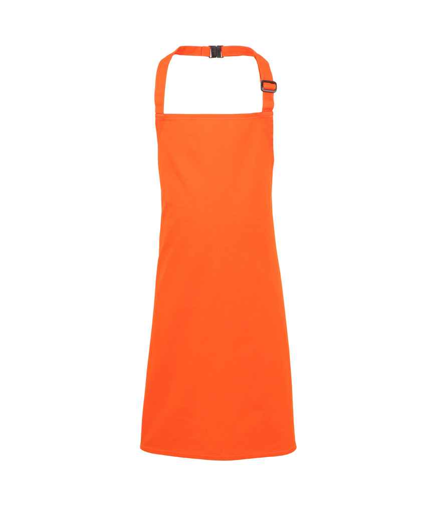 Premier Kids Bib Apron in Orange by Premier — Custom branded clothing by Print Press, featuring premium embroidery produced in our specialist print lab in the UK.