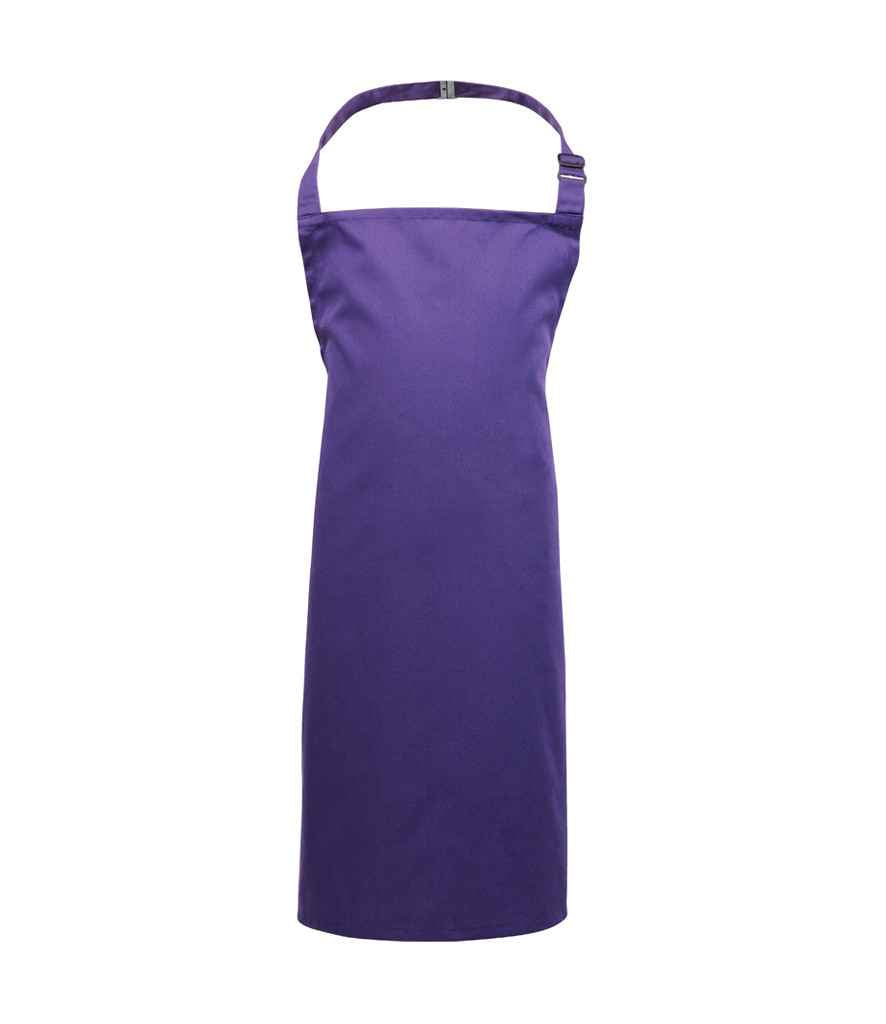 Premier Kids Bib Apron in Purple by Premier — Custom branded clothing by Print Press, featuring premium embroidery produced in our specialist print lab in the UK.