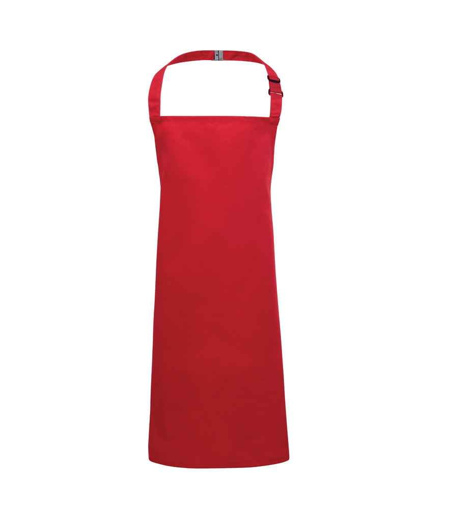 Premier Kids Bib Apron in Red by Premier — Custom branded clothing by Print Press, featuring premium embroidery produced in our specialist print lab in the UK.