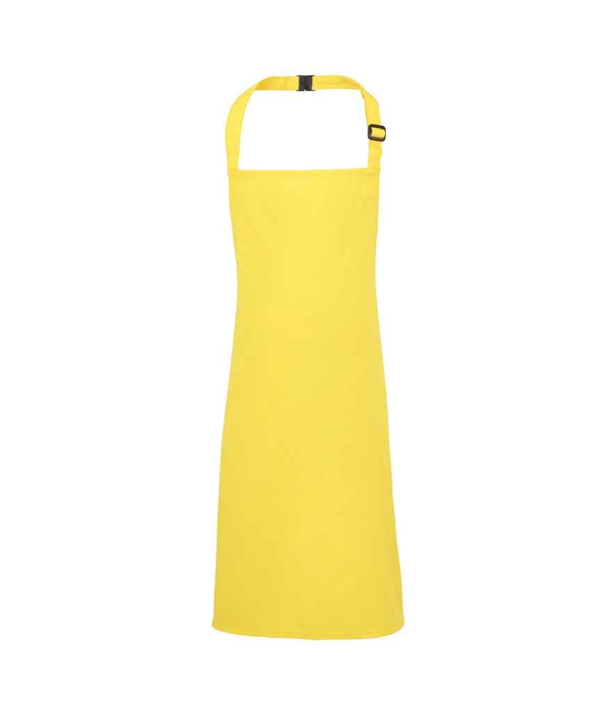 Premier Kids Bib Apron in Yellow by Premier — Custom branded clothing by Print Press, featuring premium embroidery produced in our specialist print lab in the UK.