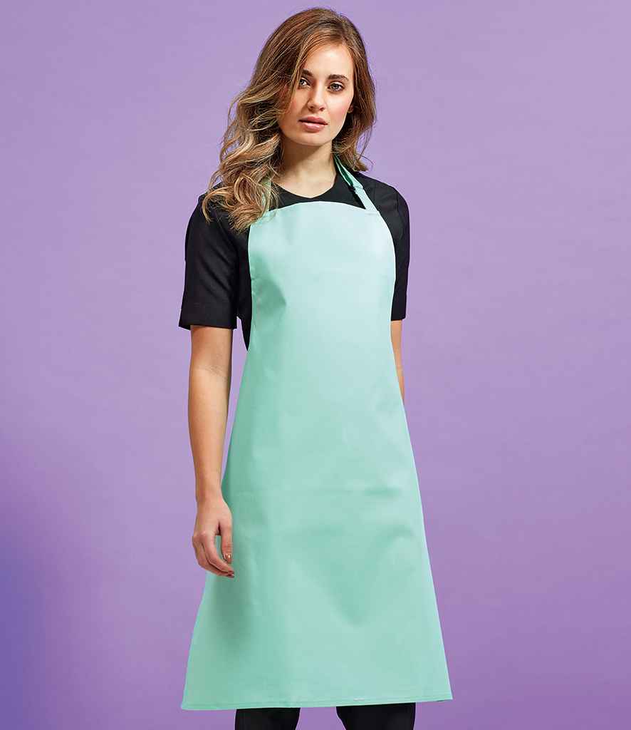 Premier 'Colours' Bib Apron in ONE Aqua by Premier — Custom branded clothing by Print Press, featuring premium embroidery produced in our specialist print lab in the UK.