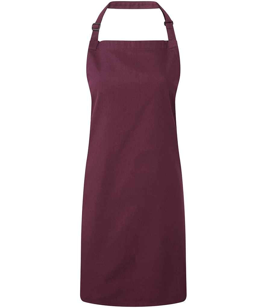 Premier 'Colours' Bib Apron in ONE Aubergine by Premier — Custom branded clothing by Print Press, featuring premium embroidery produced in our specialist print lab in the UK.