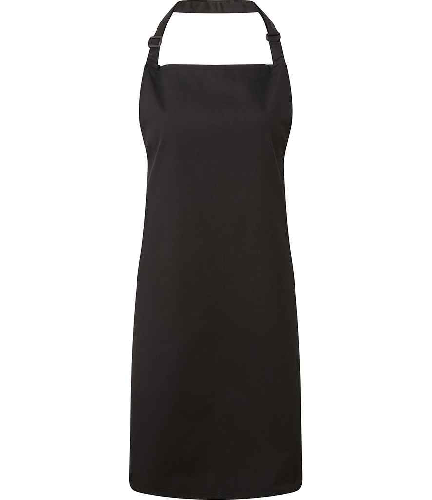 Premier 'Colours' Bib Apron in Black by Premier — Custom branded clothing by Print Press, featuring premium embroidery produced in our specialist print lab in the UK.